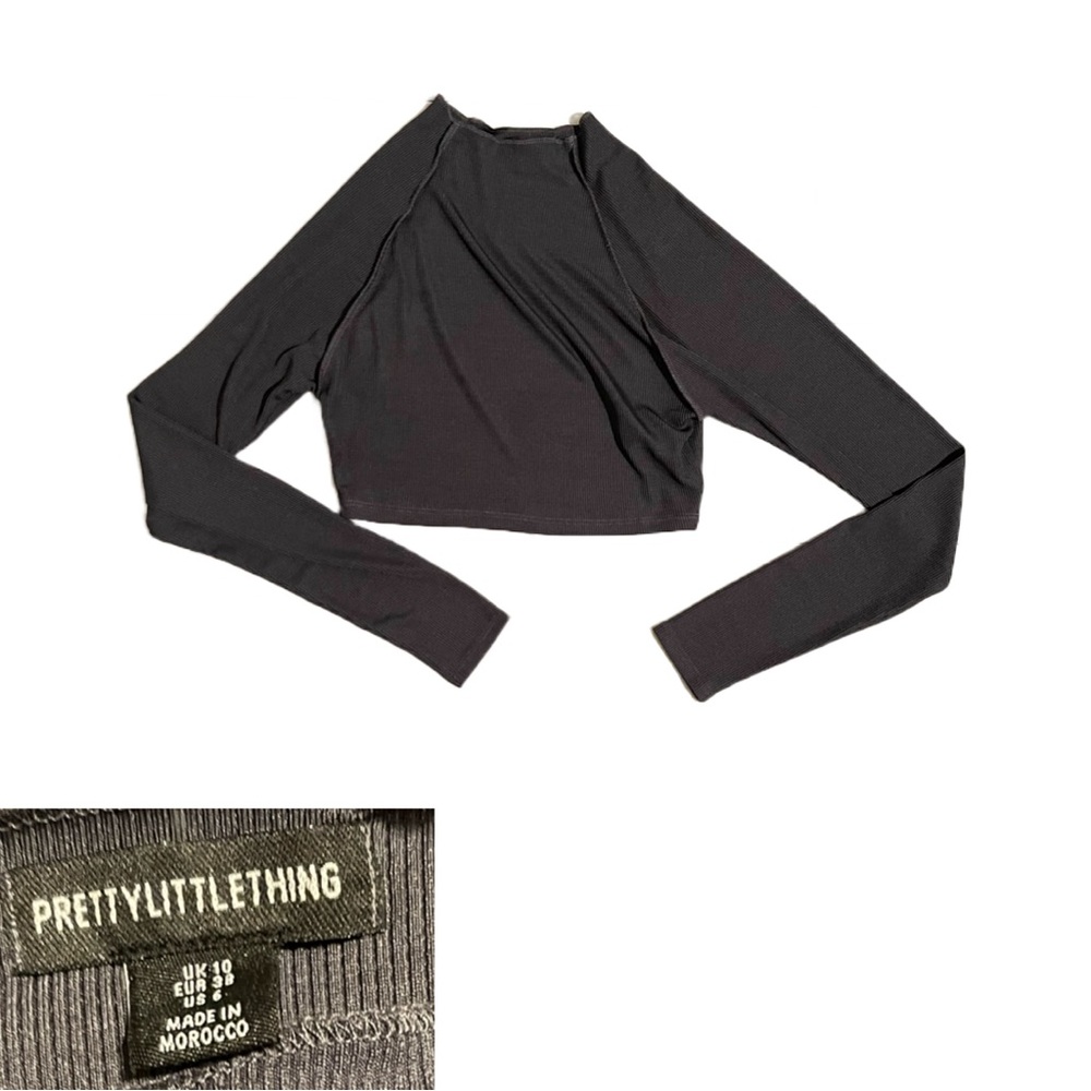 PrettyLittleThing Long Sleeve Ribbed Top - Picture 2 of 8